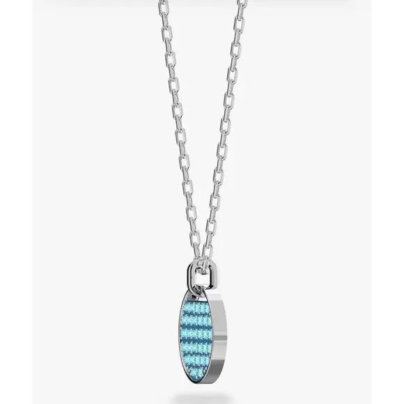 Swarovski Ginger Pendant Necklace Light Blue Crystal*Rhodium*New in gift box